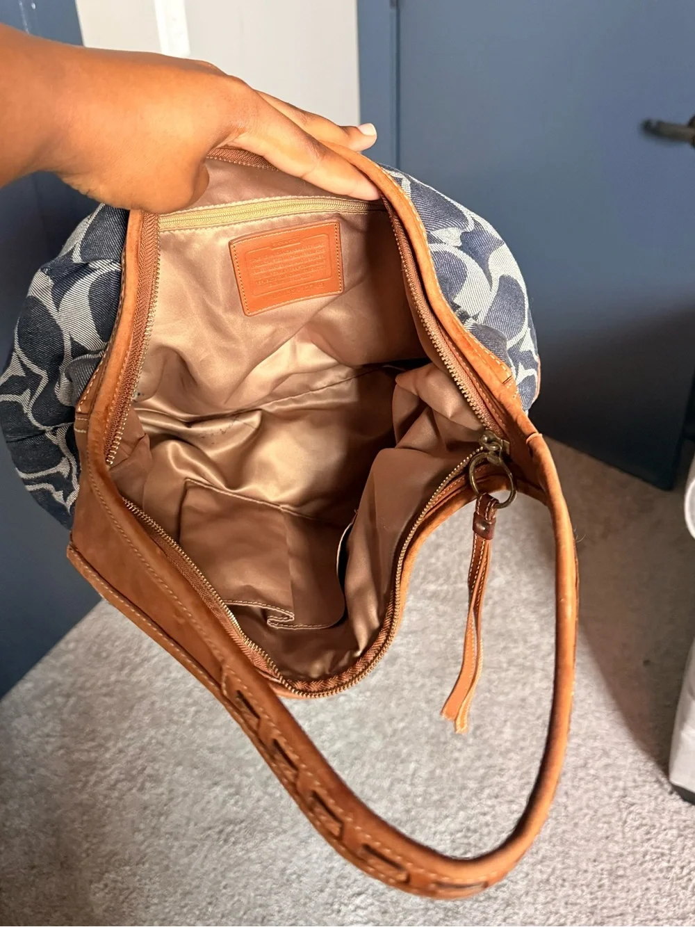 Coach Denim Hobo Bag with matching Wallet